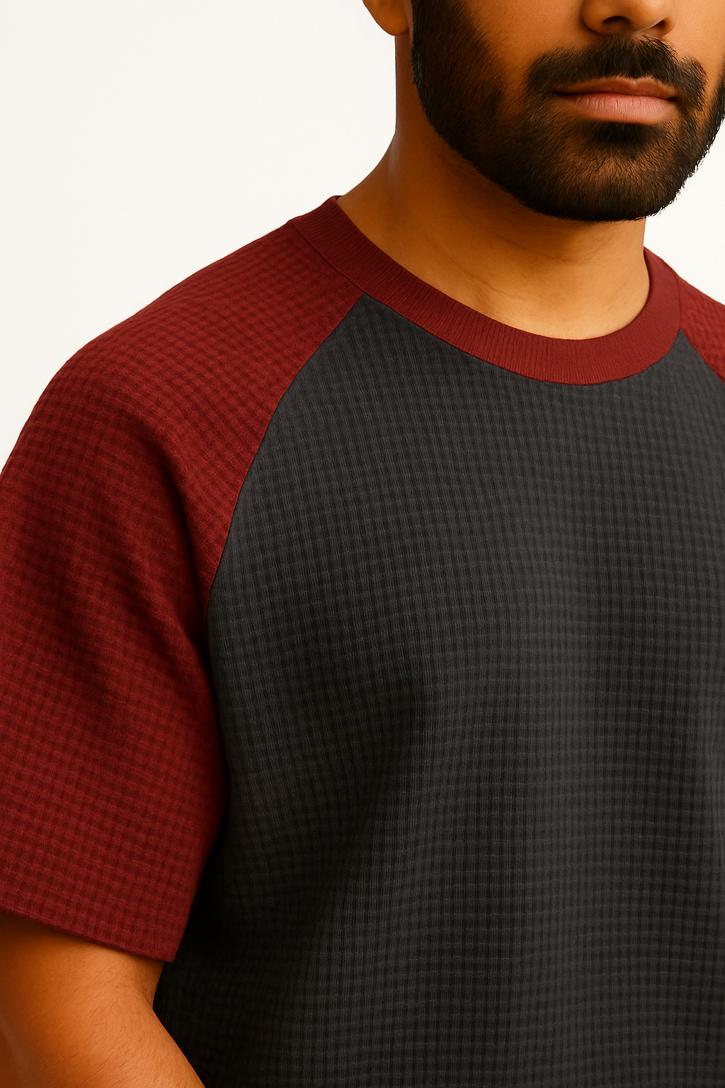 Pack of 2 - Oversized Raglan Waffle Knit T-Shirts