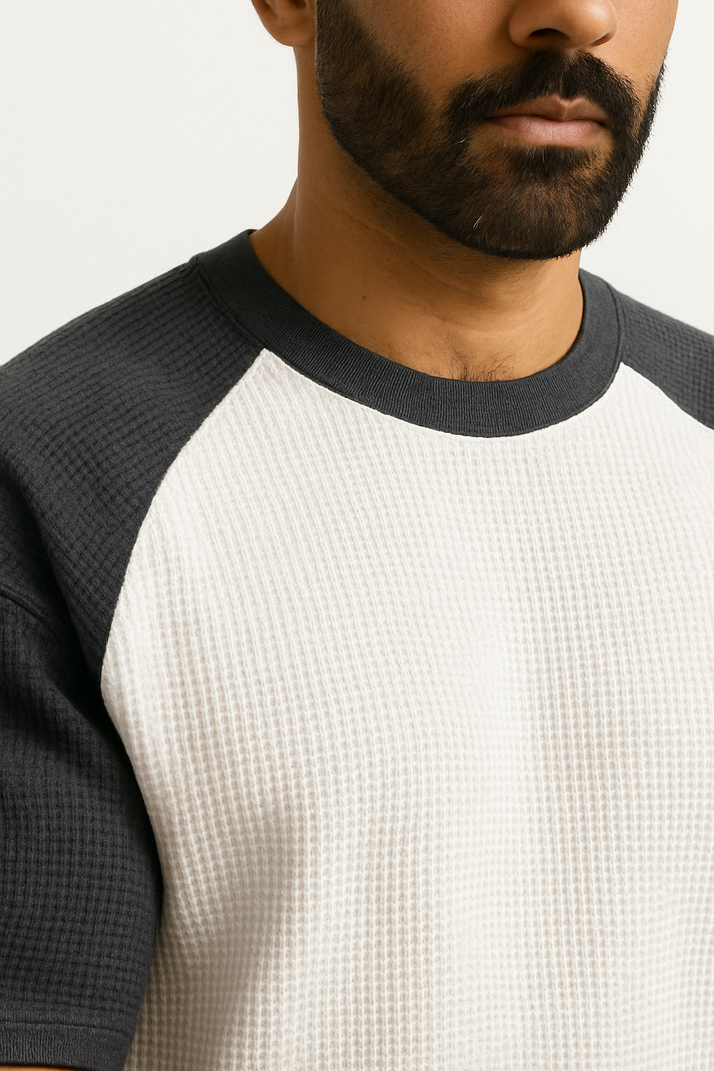 Pack of 2 - Oversized Raglan Waffle Knit T-Shirts