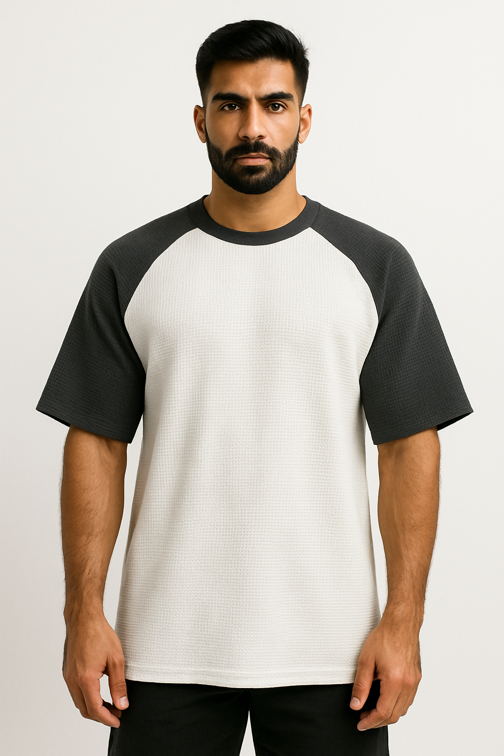 Pack of 2 - Oversized Raglan Waffle Knit T-Shirts