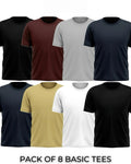Pack of 8 Plain Half sleeves T-Shirt