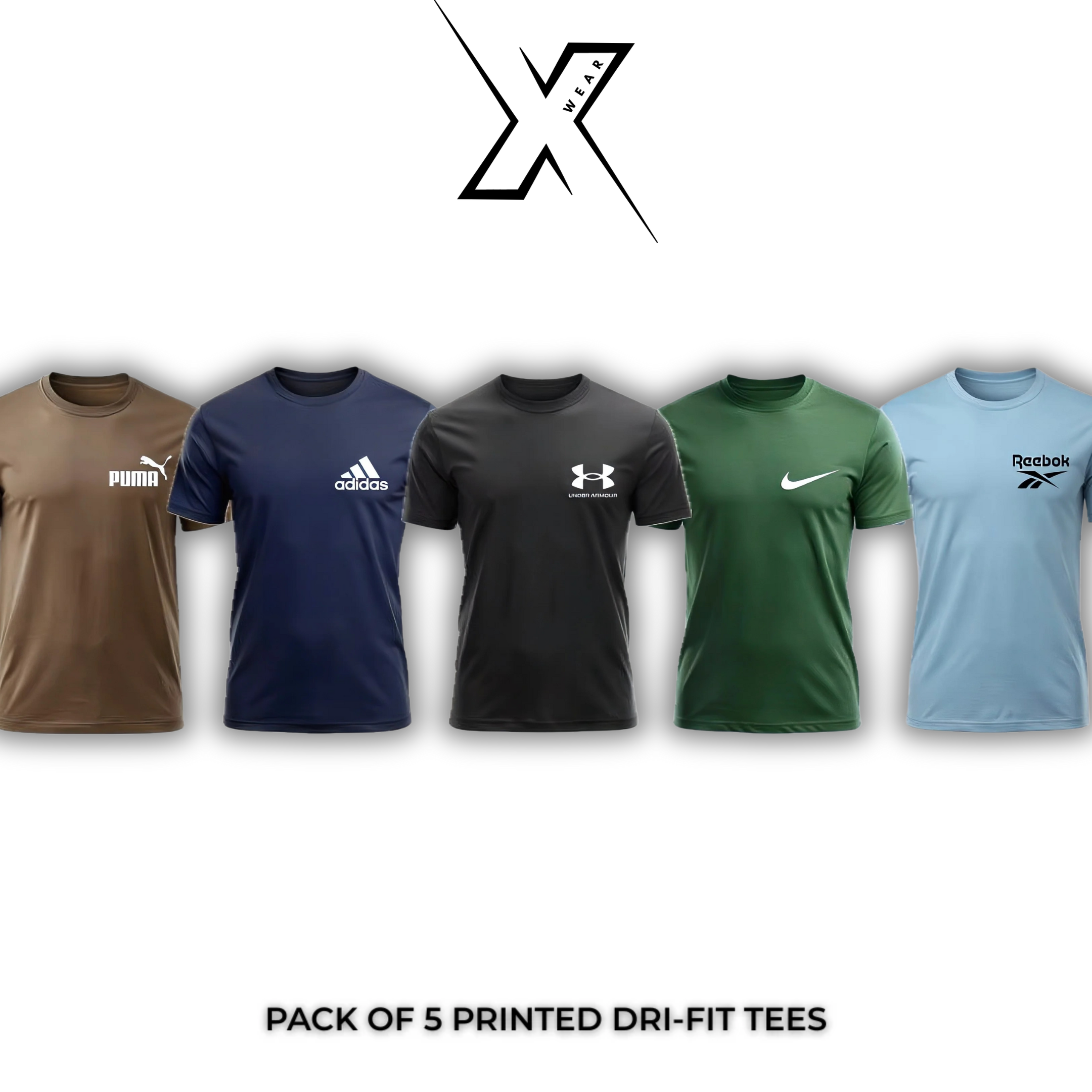 Pack of 5 Printed Dri-Fit T Shirt
