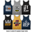 Pack of 6 Printed Gym Sando Tanks