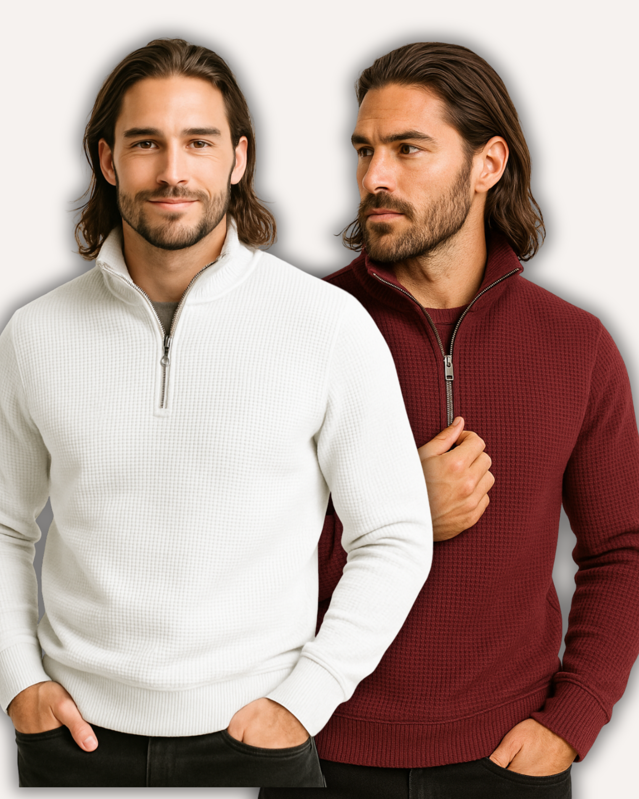 Pack of 2 WaffleZip Mocknecks