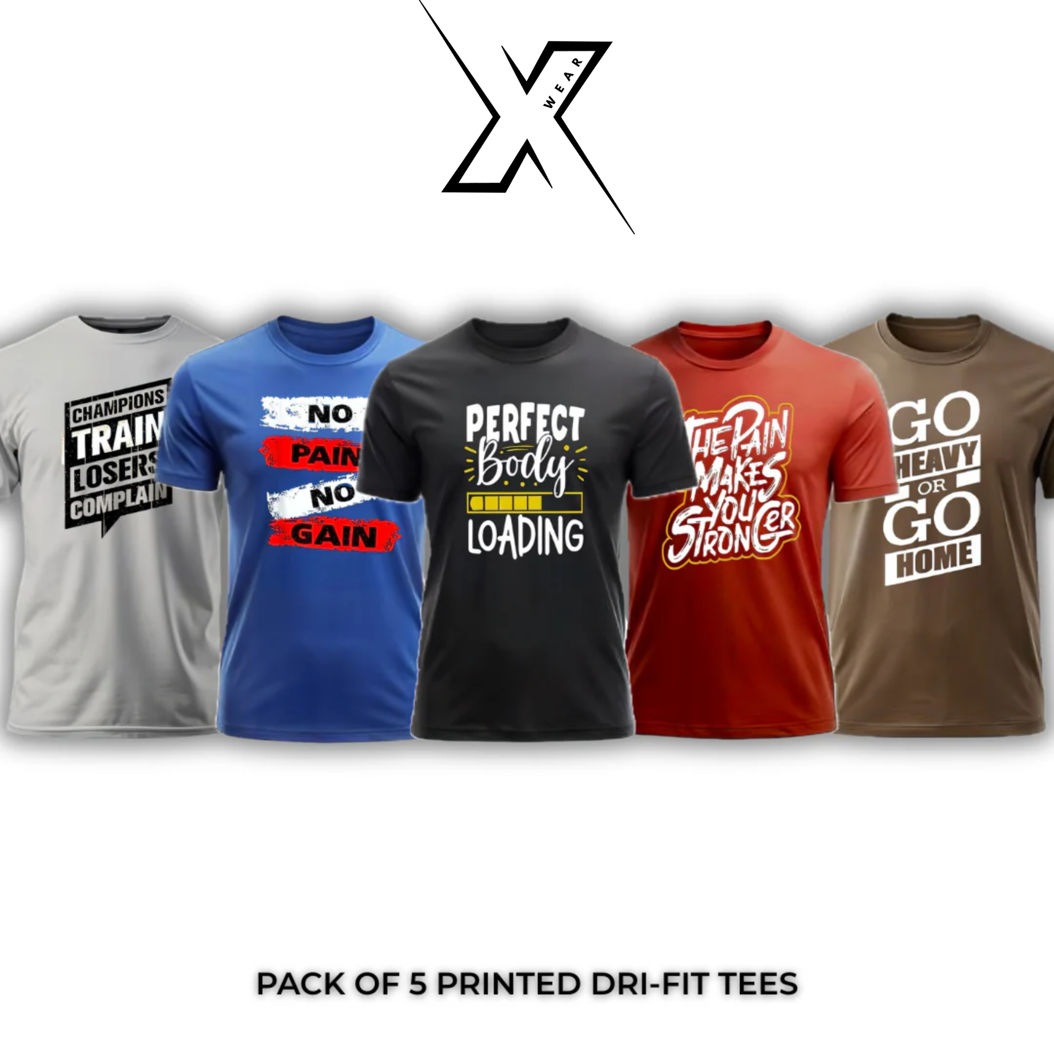 Pack of 5 Printed Dri-Fit T Shirt