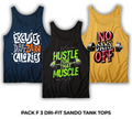 Pack of 3 Printed Gym Sando Tanks