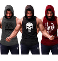 Pack of 3 Printed gym sleeveless hoodie sando tanks 001