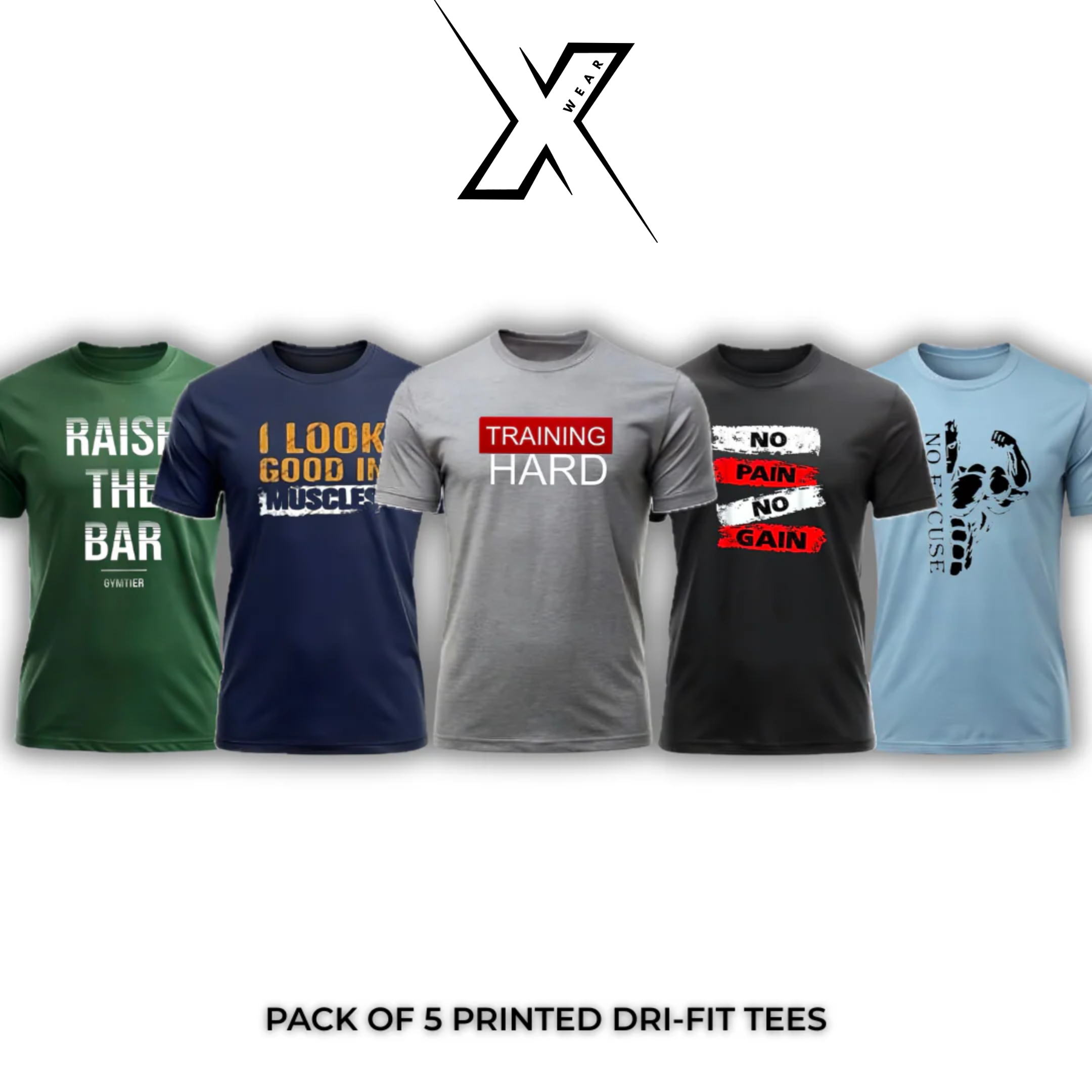 Pack of 5 Printed Dri-Fit T Shirt