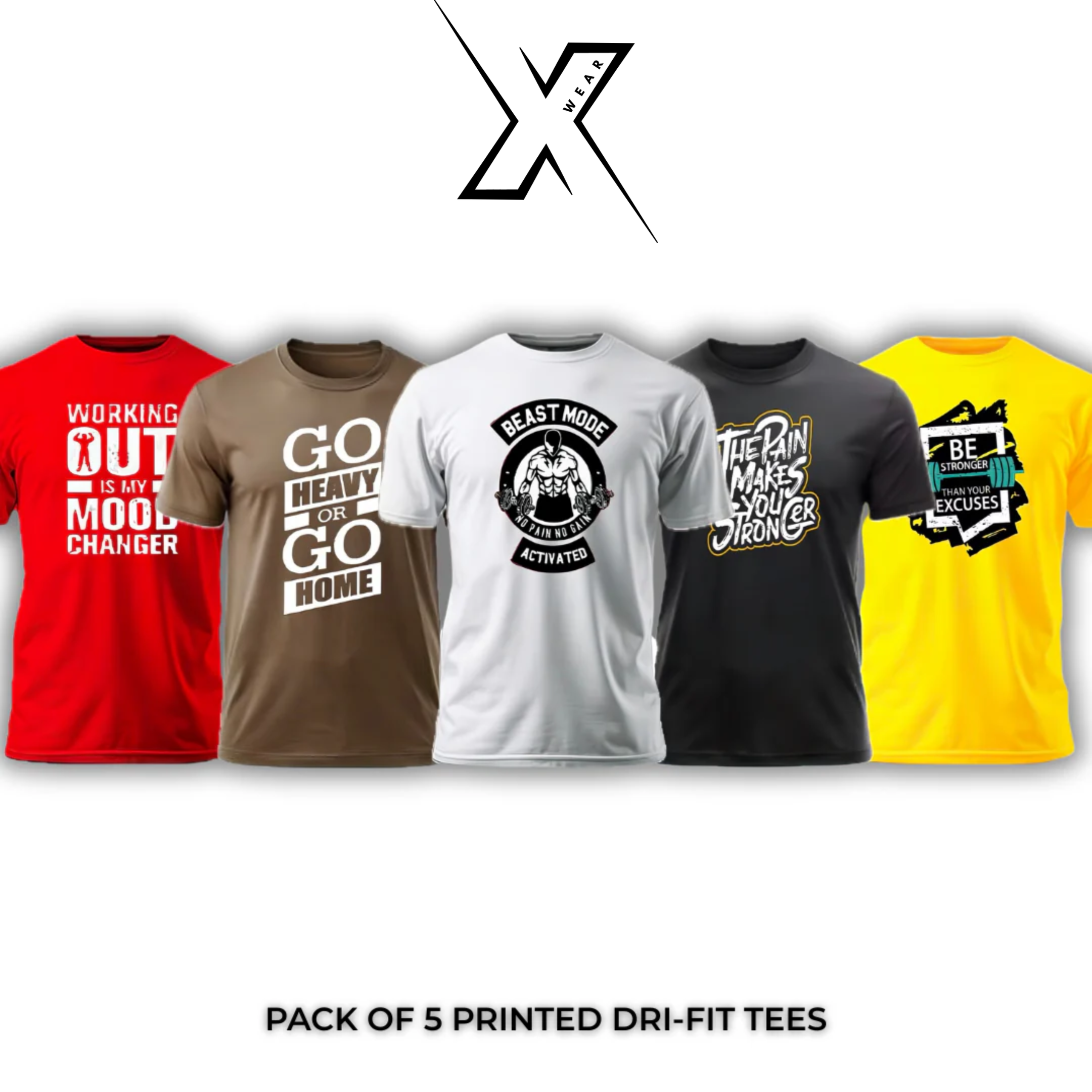 Pack of 5 Printed Dri-Fit T Shirt