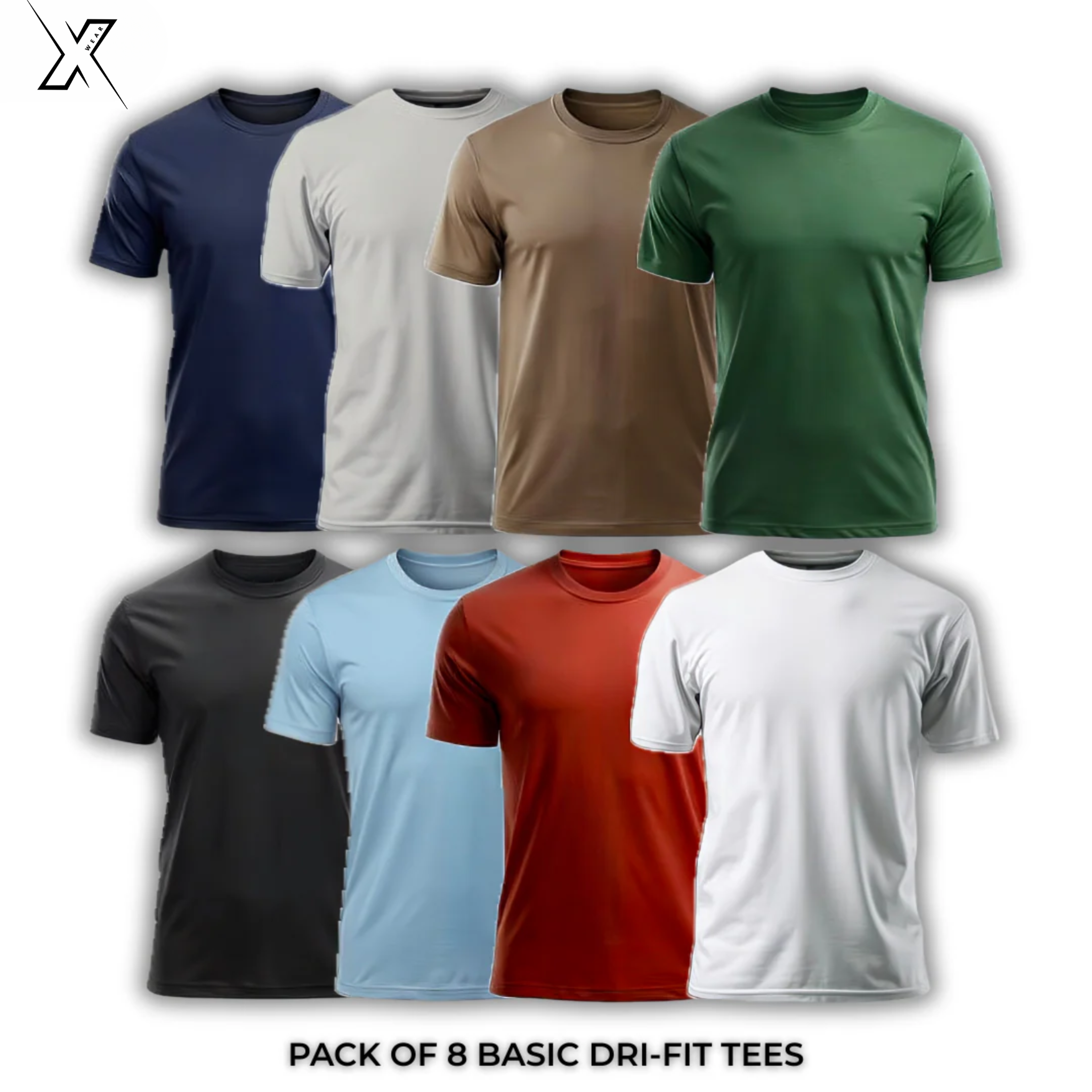 Pack of 8 Basic Dri-Fit Tees