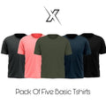 Pack of 5 Plain Half sleeves T-Shirt