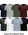 Pack of 8 Plain Half sleeves T-Shirt