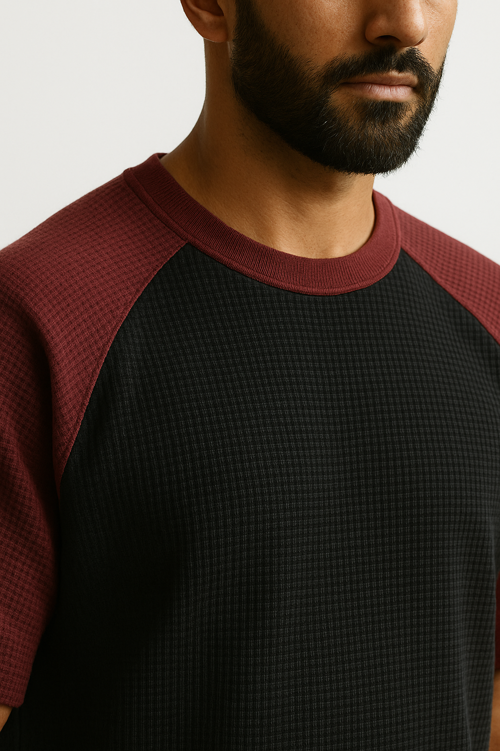 Pack of 2 - Oversized Raglan Waffle Knit T-Shirts