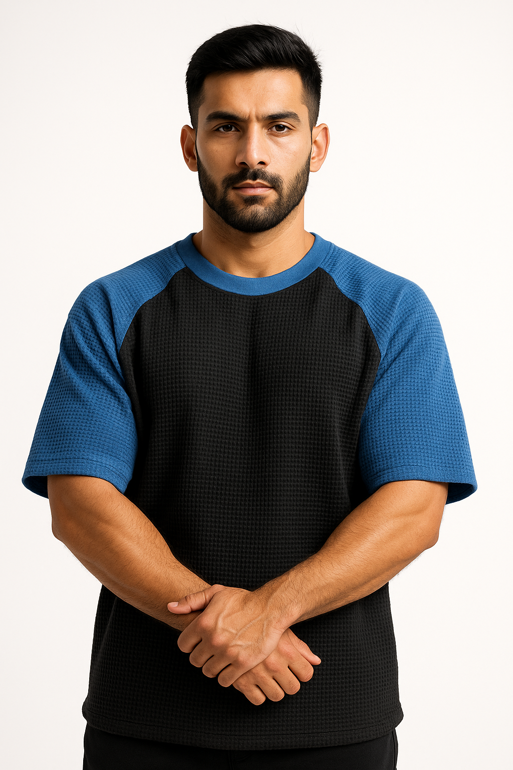 Pack of 2 - Oversized Raglan Waffle Knit T-Shirts