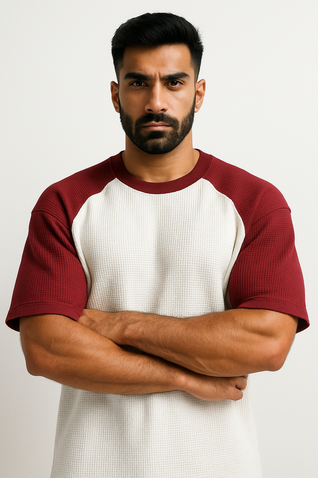 Pack of 2 - Oversized Raglan Waffle Knit T-Shirts