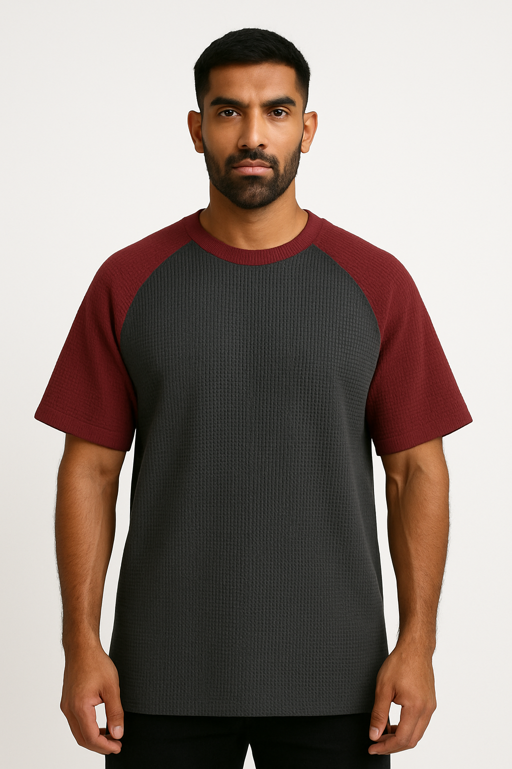 Pack of 2 - Oversized Raglan Waffle Knit T-Shirts