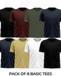 Pack of 8 Plain Half sleeves T-Shirt
