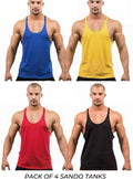 Pack of 4 Basic Gym Sando Tanks