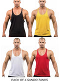 Pack of 4 Basic Gym Sando Tanks