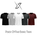 Pack of 5 Plain Half sleeves T-Shirt