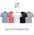 Pack of 5 Plain Half sleeves T-Shirt