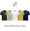 Pack of 5 Plain Half sleeves T-Shirt