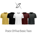 Pack of 5 Plain Half sleeves T-Shirt