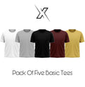 Pack of 5 Plain Half sleeves T-Shirt