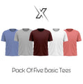 Pack of 5 Plain Half sleeves T-Shirt
