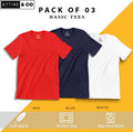 Pack of 3 plain Half sleeves T-Shirt