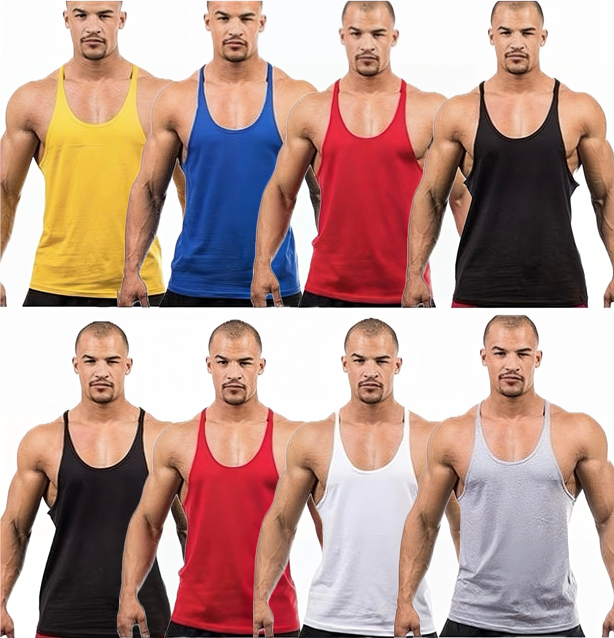 Pack of 8 Basic Gym Sando Tanks