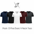 Pack of 5 Plain Half sleeves V Neck T-Shirts