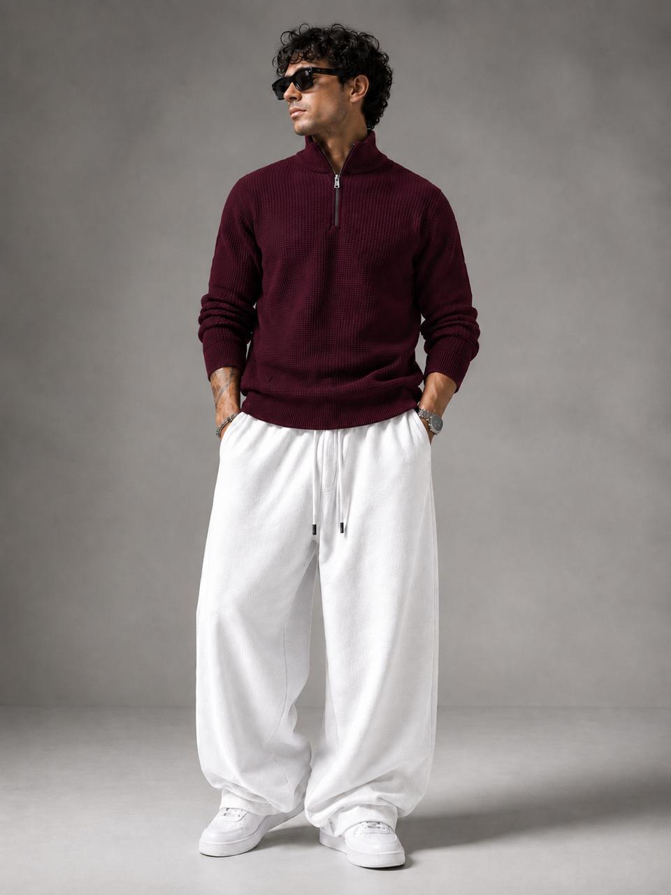 Korean Waffle Polo & Baggy Trouser