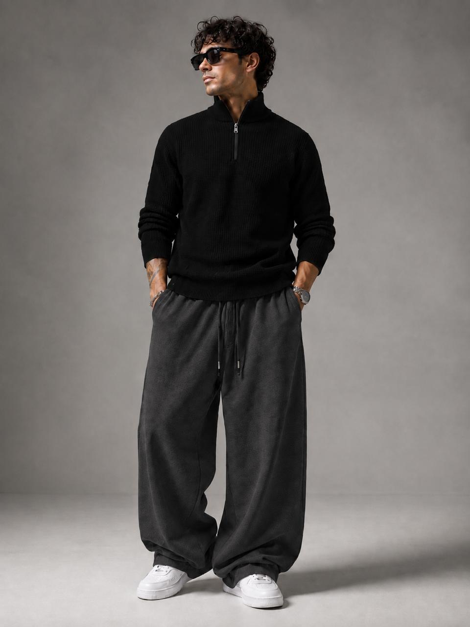 Korean Waffle Polo & Baggy Trouser